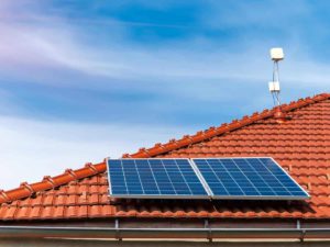 solar panel on orange roof