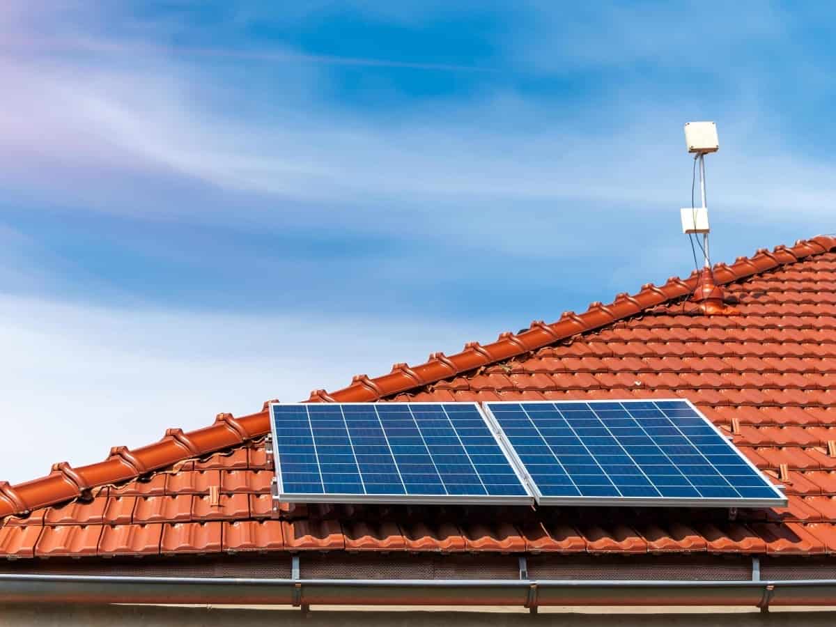 solar panel on orange roof