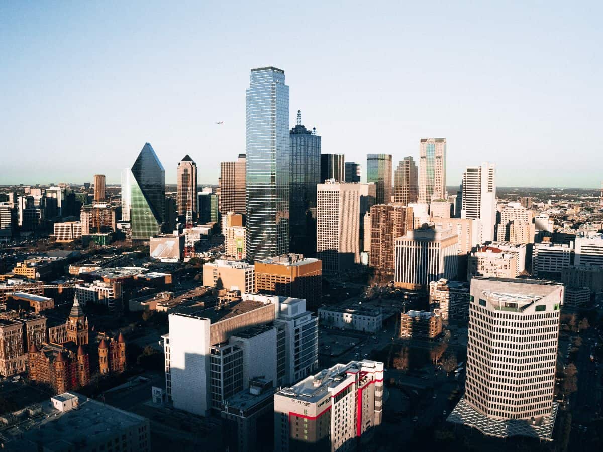 dallas, texas skyline from reunion tower during daylight