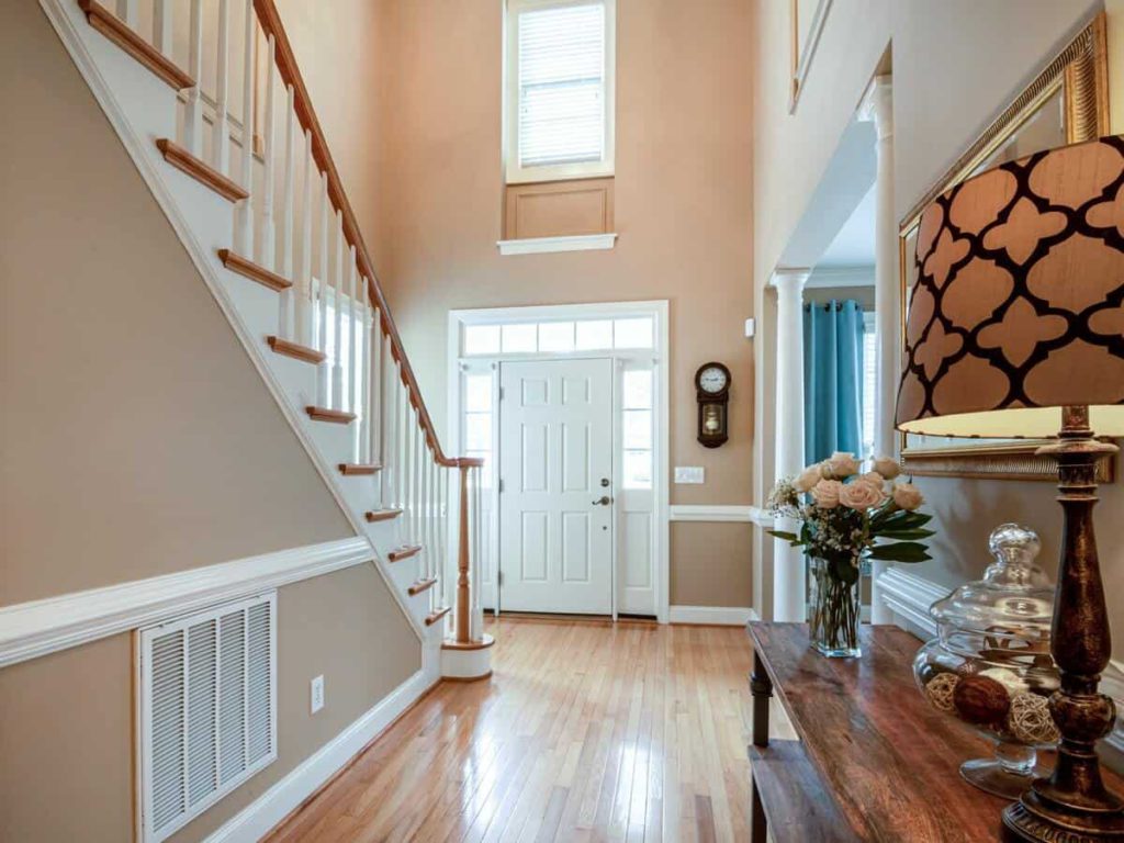 The doorway of a home's entryway.