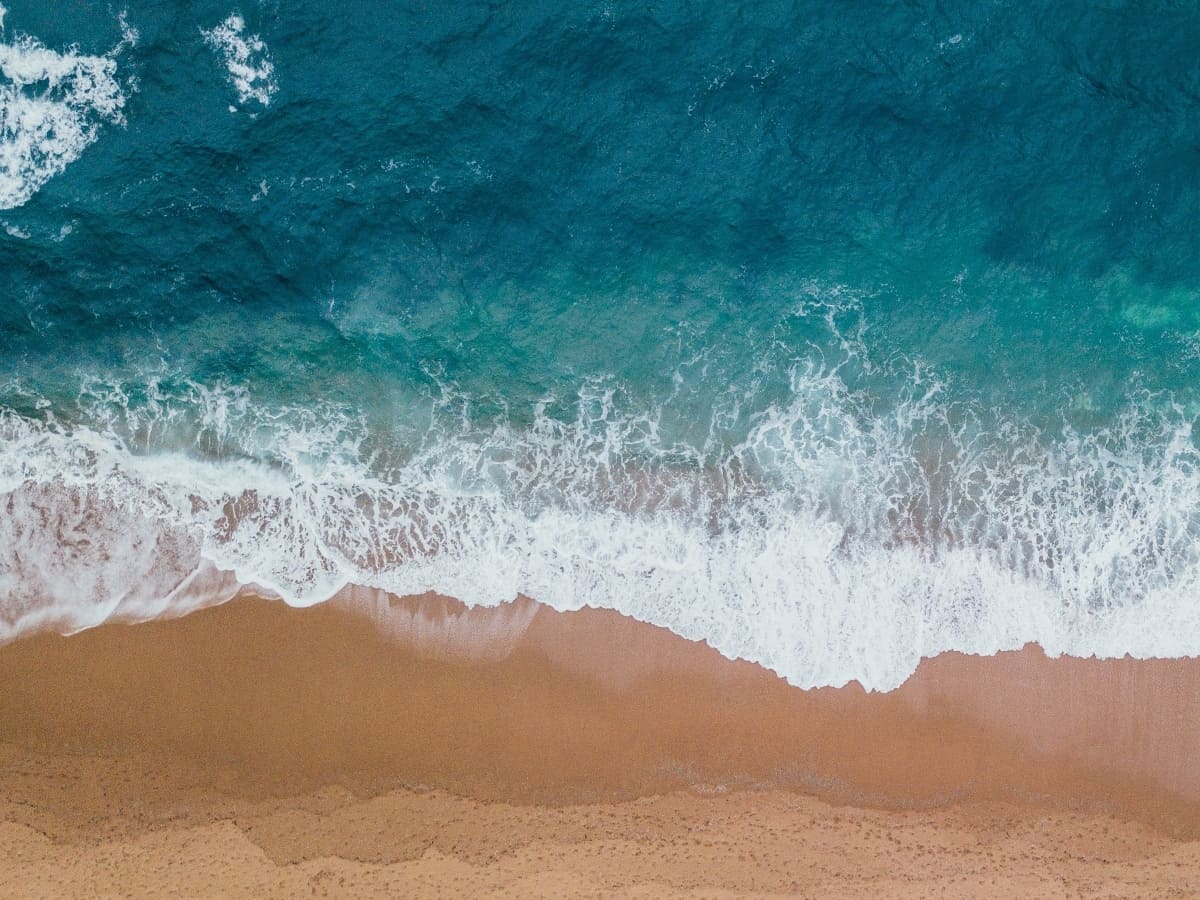 aerial view of ocean salt water