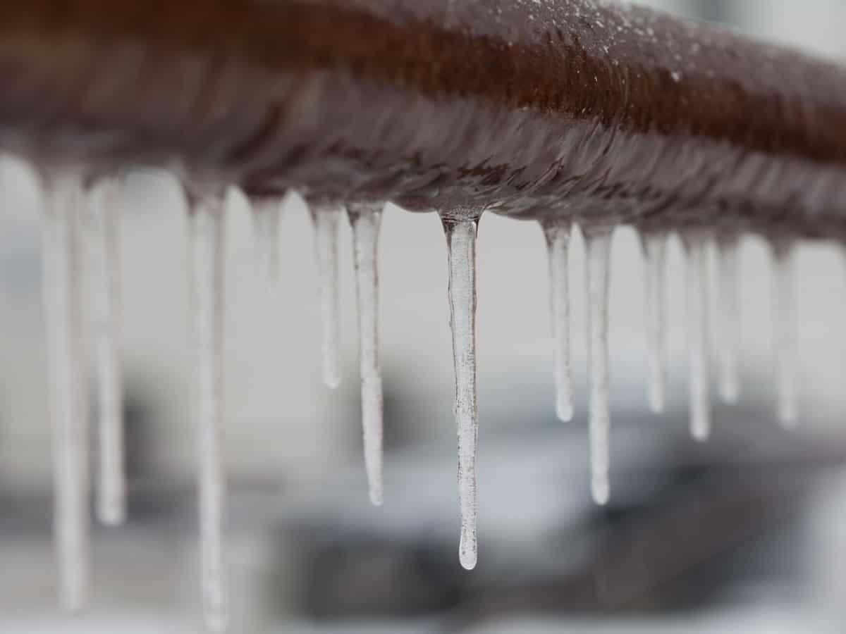 icicles off of a frozen pipe