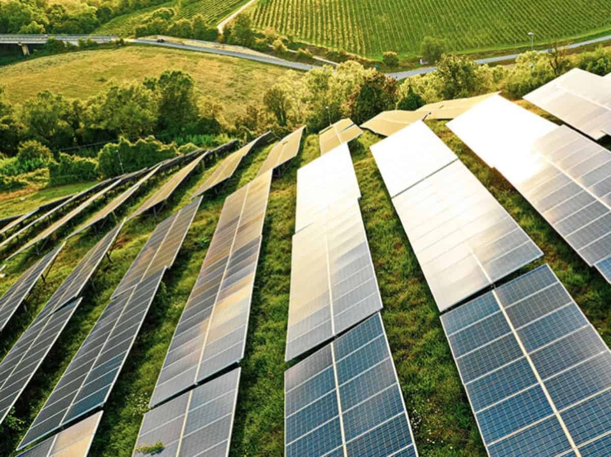 solar power plant on hills