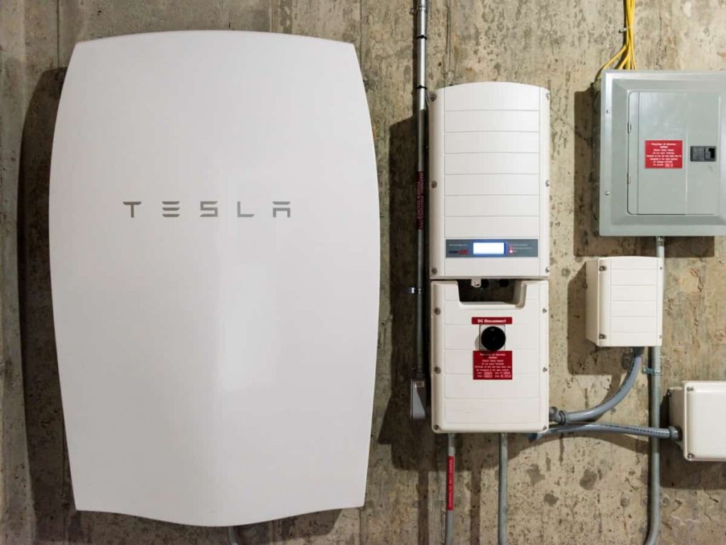 Tesla Energy's home battery, Powerwall, is seen newly installed in a home for power outages or rolling blackout