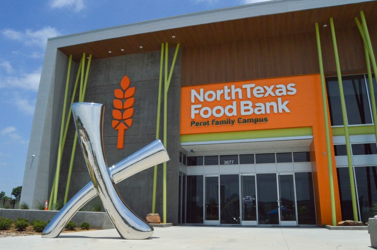Front view of North Texas Food Bank Perot Family Campus.