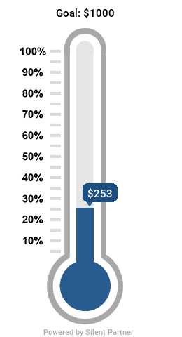 Donation tracker for GallantFew showing $253 raised through ONIT Home's donation campaign.