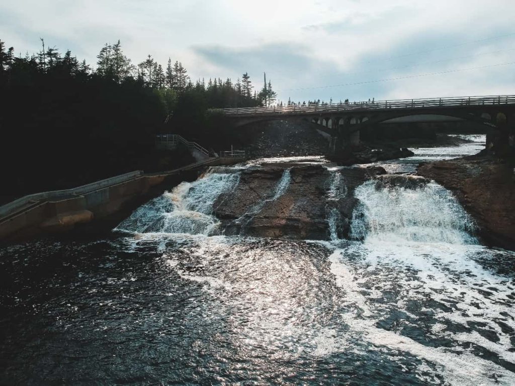 a river flood leaving excess water