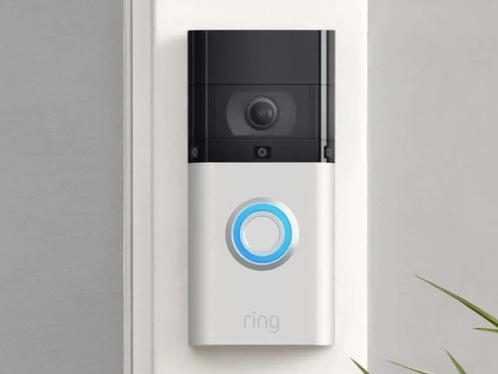 close up of a diy home security ring doorbell
