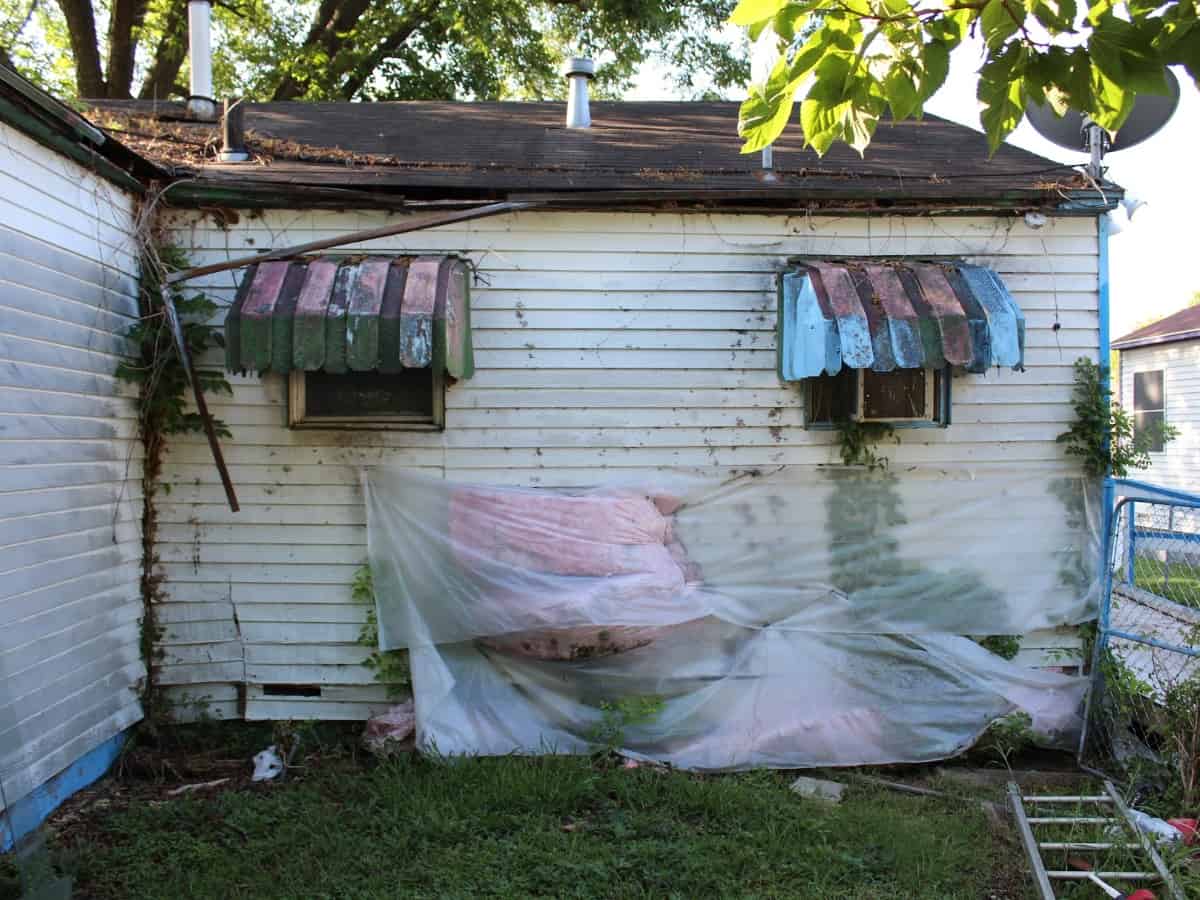 the side of mr. medlocks home from rebuilding north texas