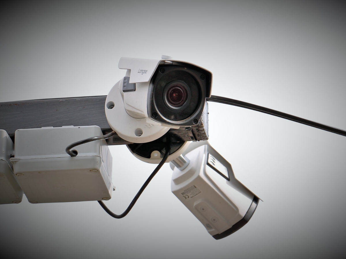 a close up of a cctv, security camera with footage and dvr