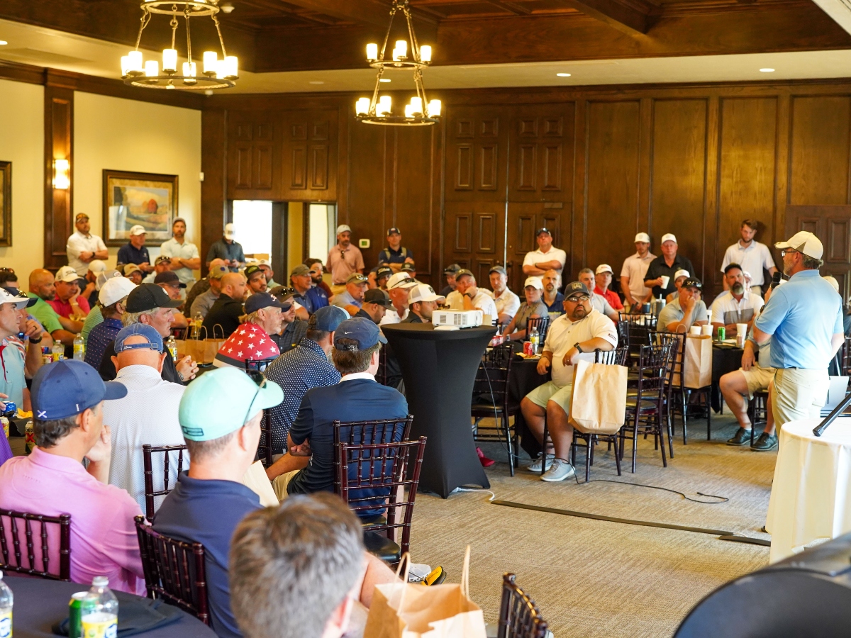 A speaker during the 2023 ONIT Home and The Honor Foundation Golf Tournament 
