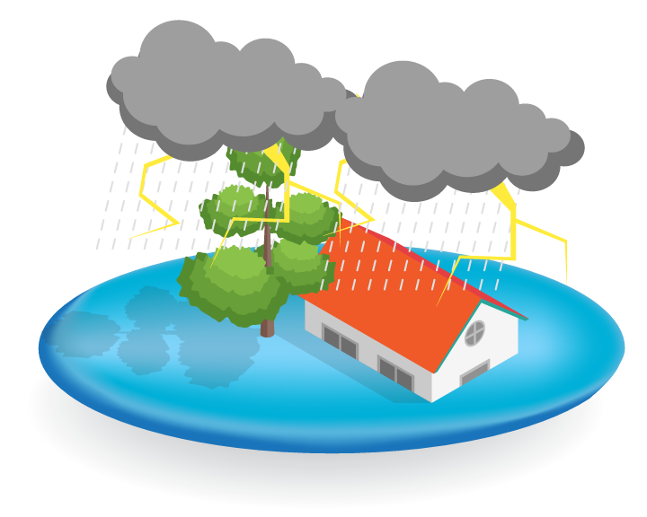flooded house